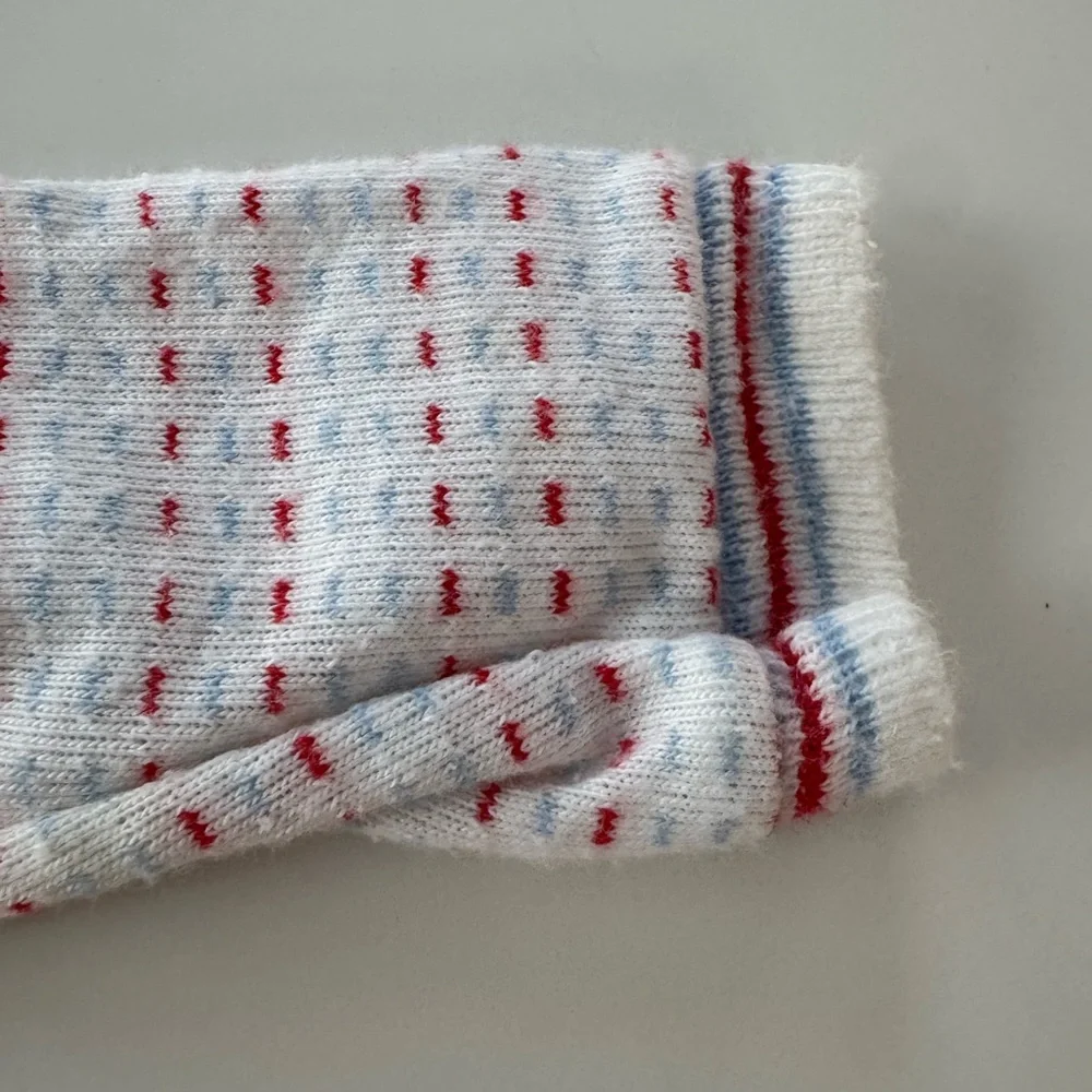 Vintage Carters Long Sleeve White Shirt with red and blue dots size 9 months
